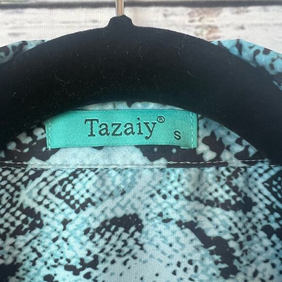 TAZAIY-WOMENS LONG SLEEVE BUTTON DOWN BLOUSE SNAKE PRINT - Picture 6 of 12